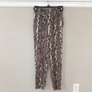 Snakeskin Paper bag pants